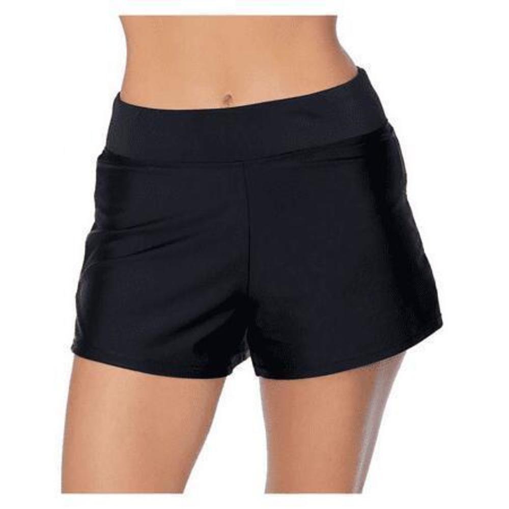 Island Escape Women s Pull-On Swim Shorts Swimwear Black 6